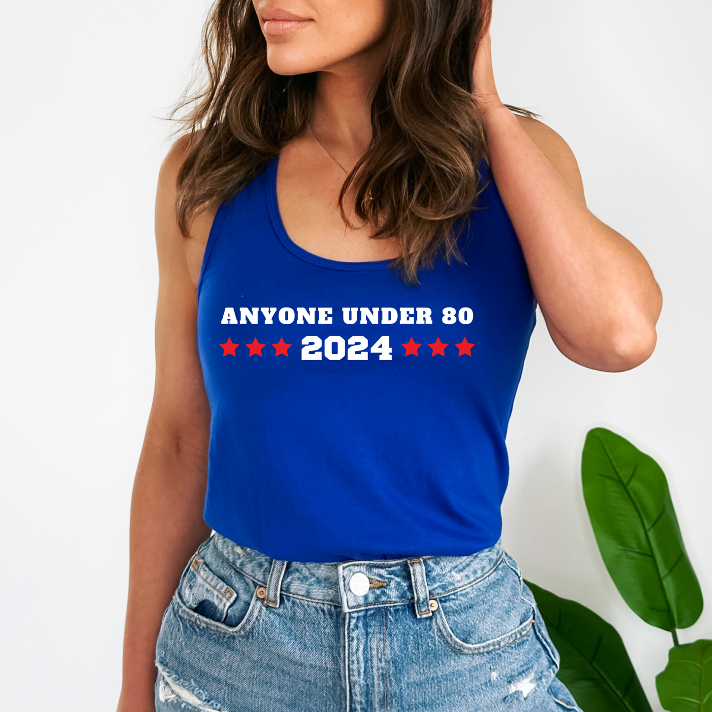 Anyone Under 80 - Women's Racerback Tank