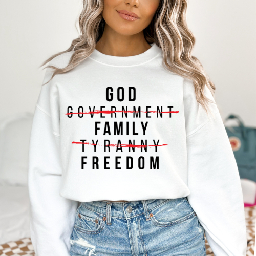 God Family Freedom - Unisex Crewneck Sweatshirt