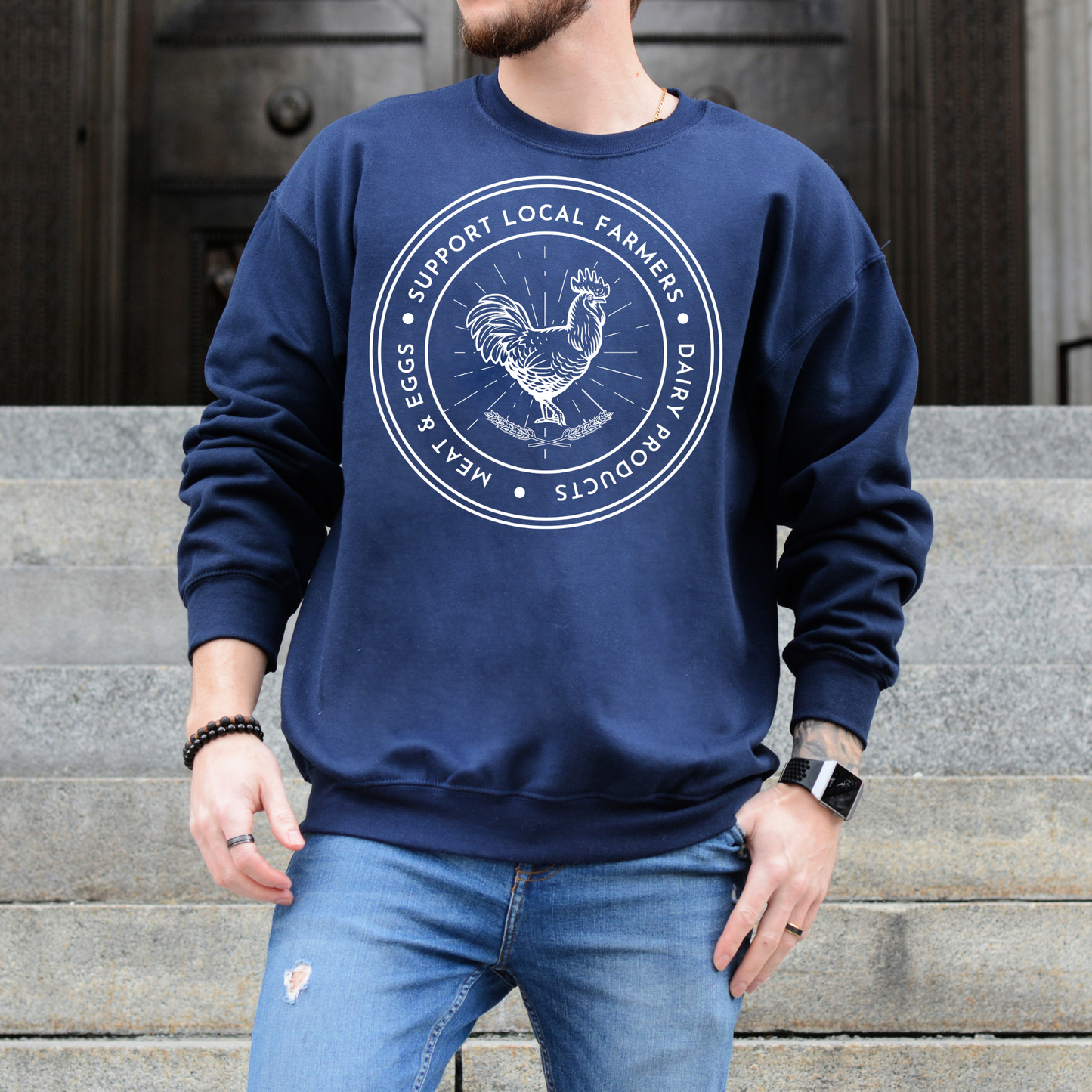 Support Local Farmers - Unisex Crewneck Sweatshirt