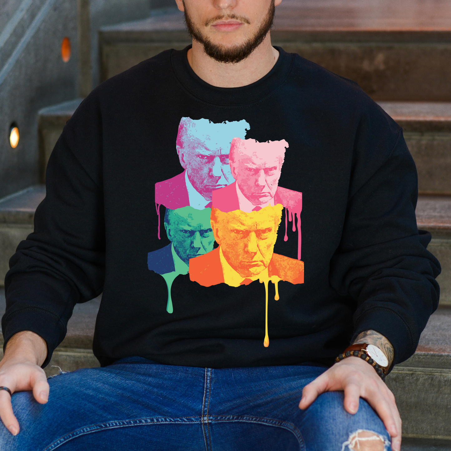 Trump Mugshot Drip - Unisex Crewneck Sweatshirt