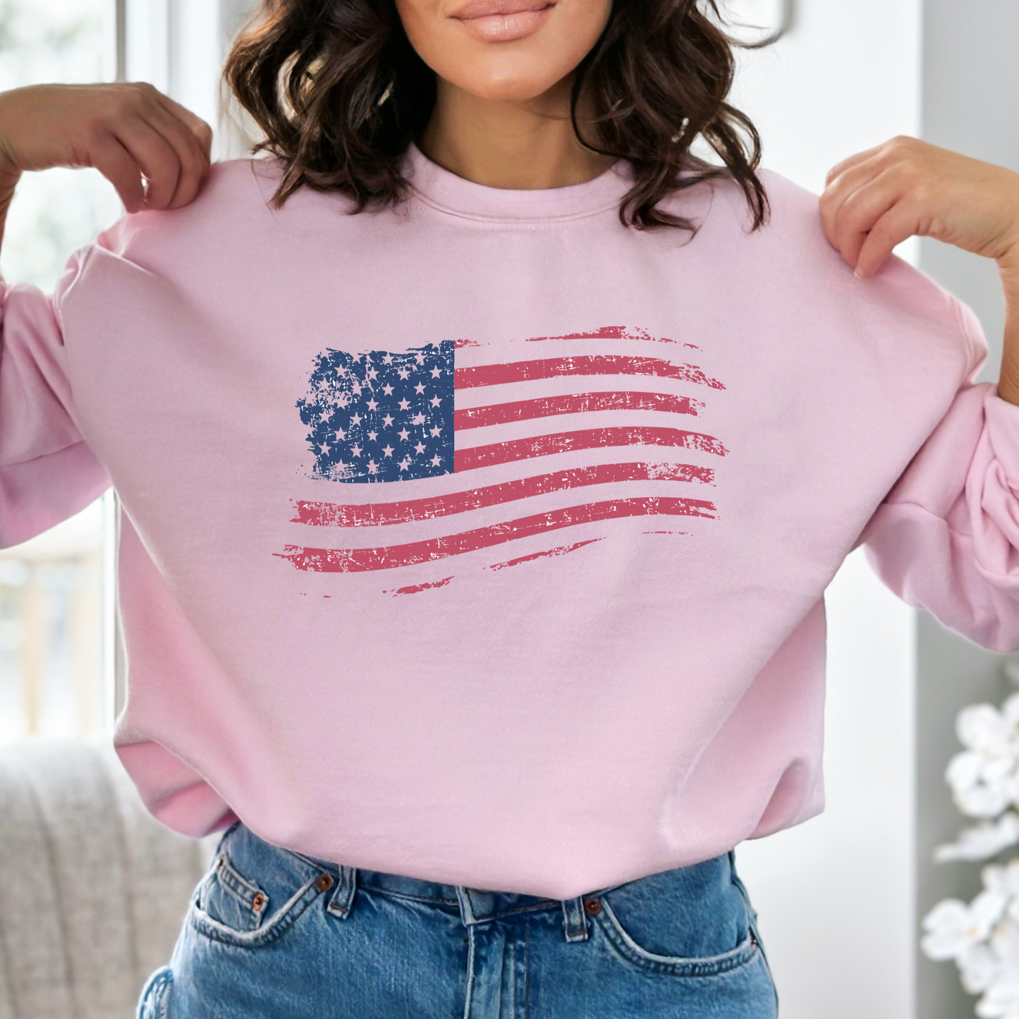 American Flag - Unisex Crewneck Sweatshirt