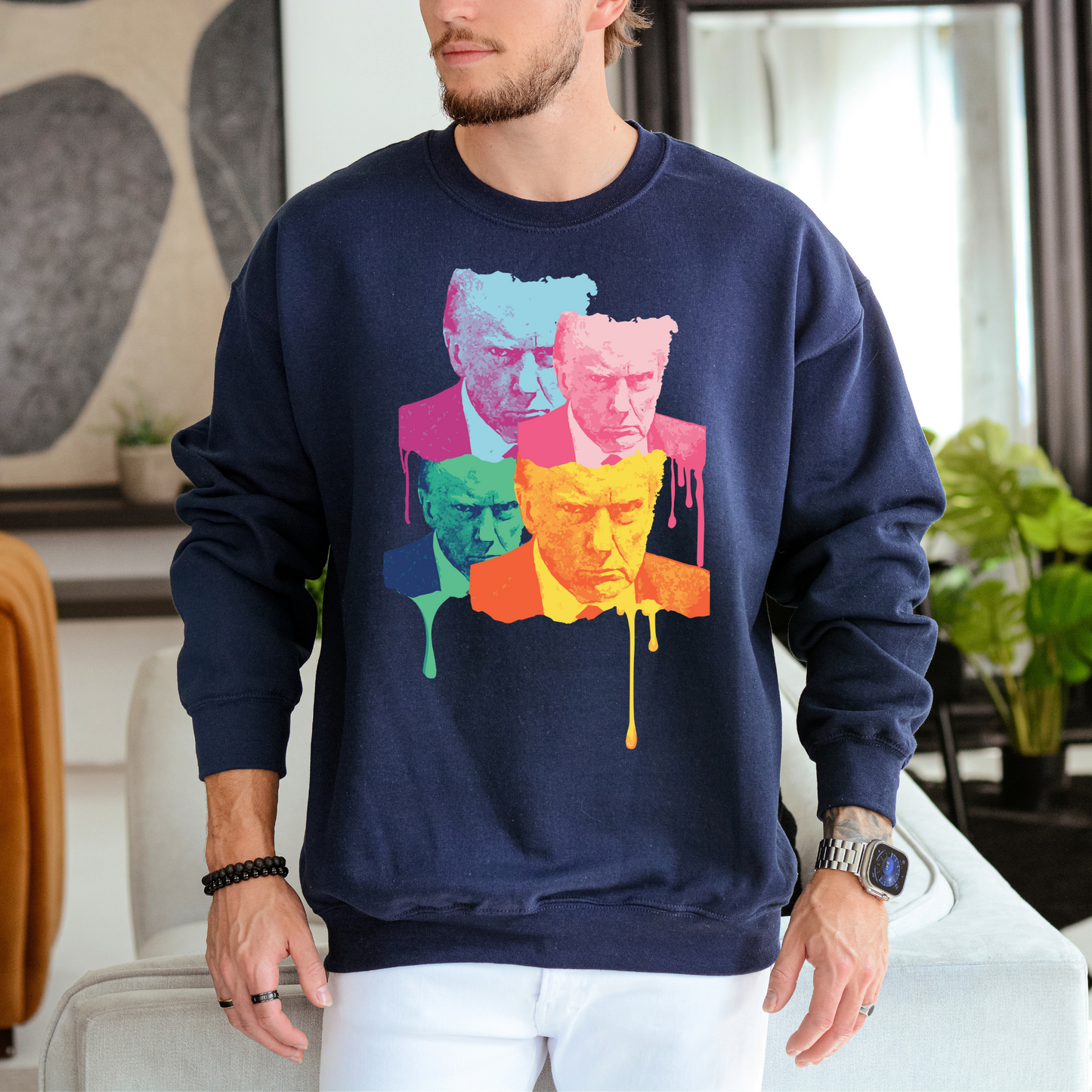 Trump Mugshot Drip - Unisex Crewneck Sweatshirt