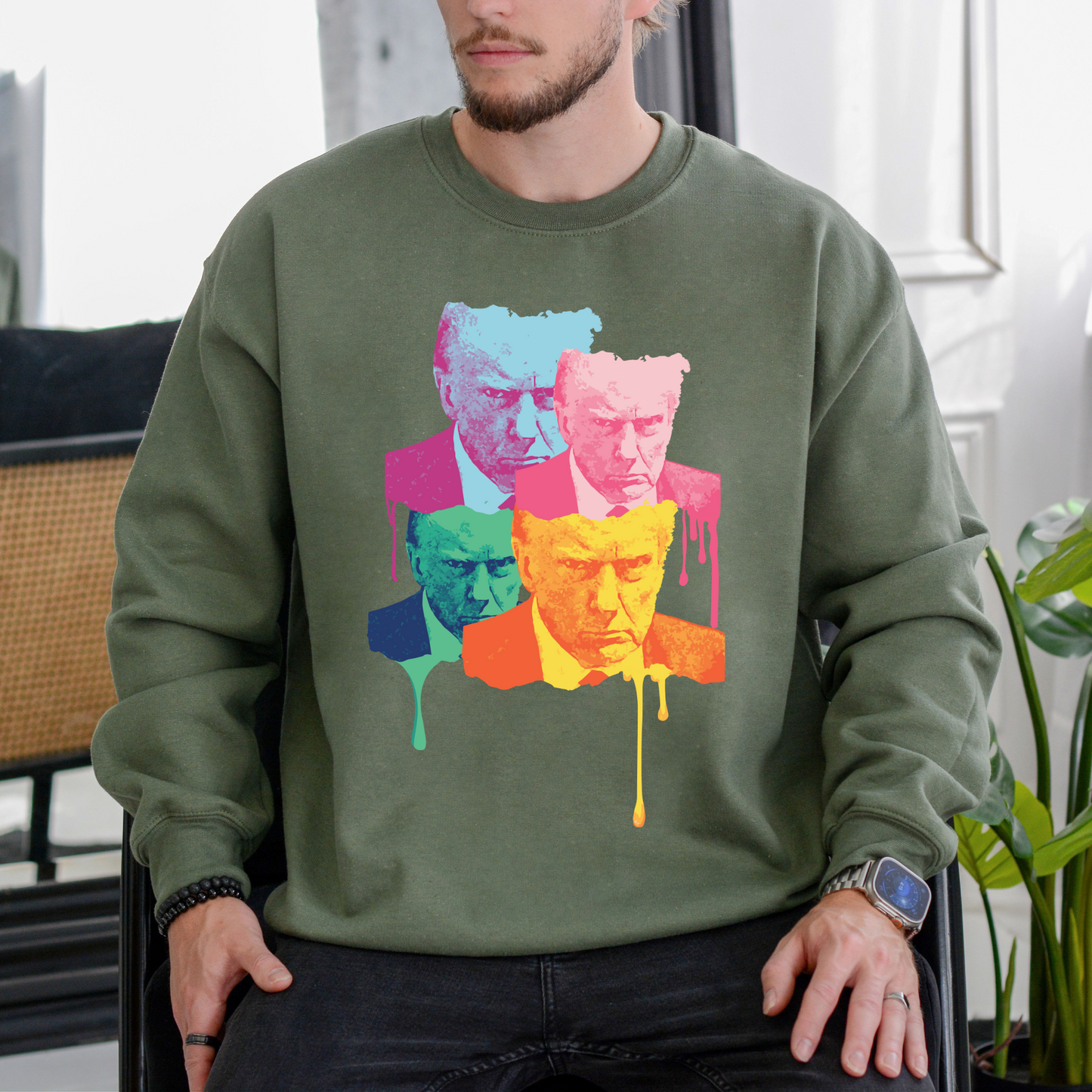 Trump Mugshot Drip - Unisex Crewneck Sweatshirt