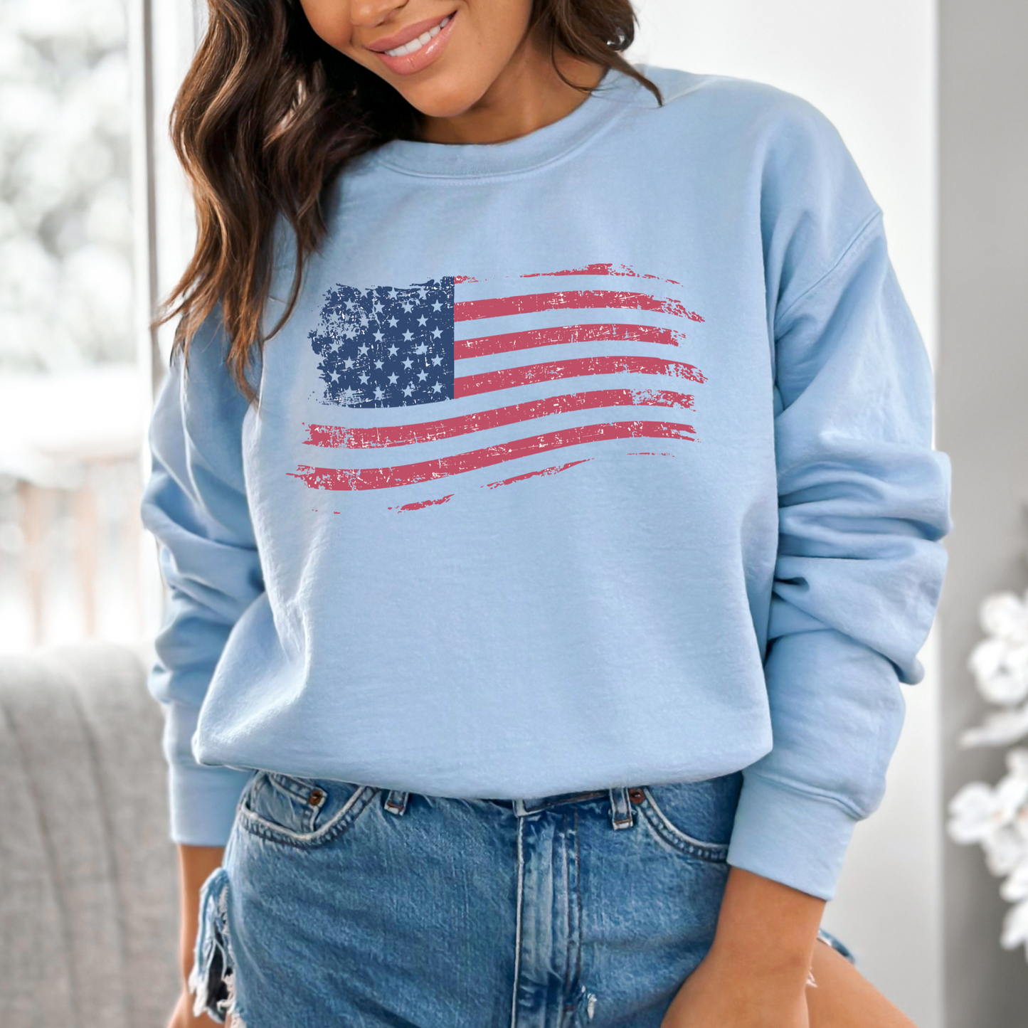 American Flag - Unisex Crewneck Sweatshirt