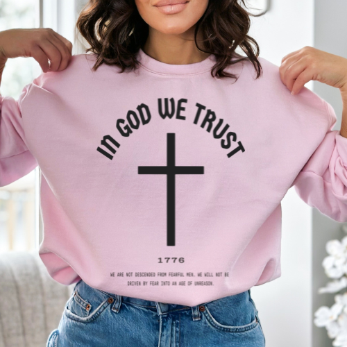 In God We Trust Cross - Unisex Crewneck Sweatshirt