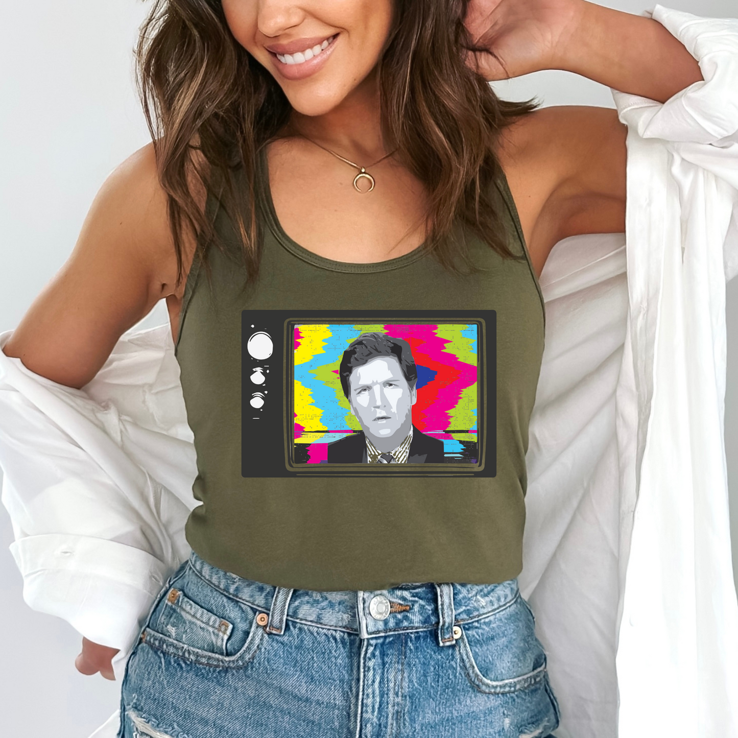 Tucker Retro TV - Women's Racerback Tank