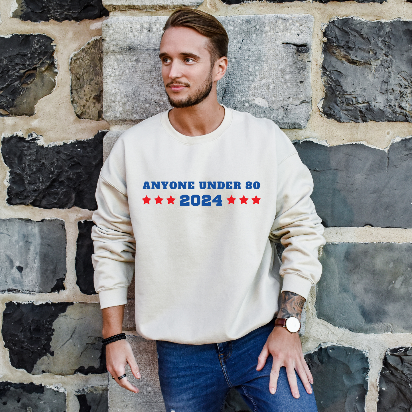 Anyone Under 80 - Unisex Crewneck Sweatshirt