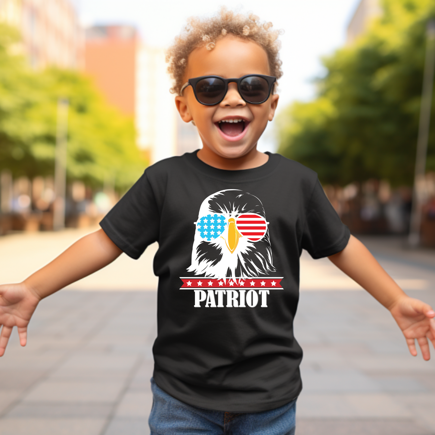 Patriotic Eagle - Toddler Jersey Tee