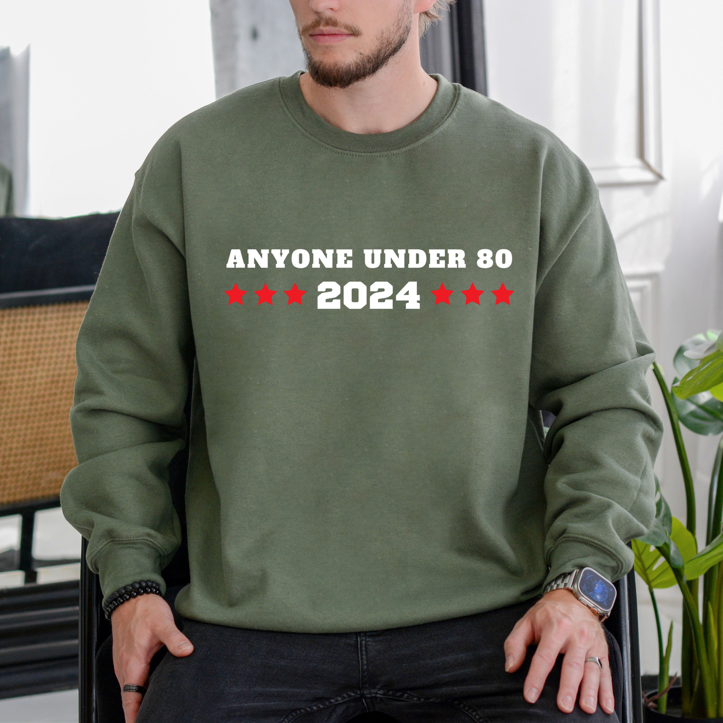 Anyone Under 80 - Unisex Crewneck Sweatshirt