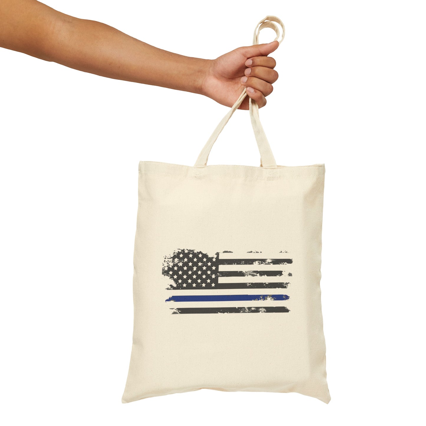 Thin Blue Line - Cotton Canvas Tote Bag