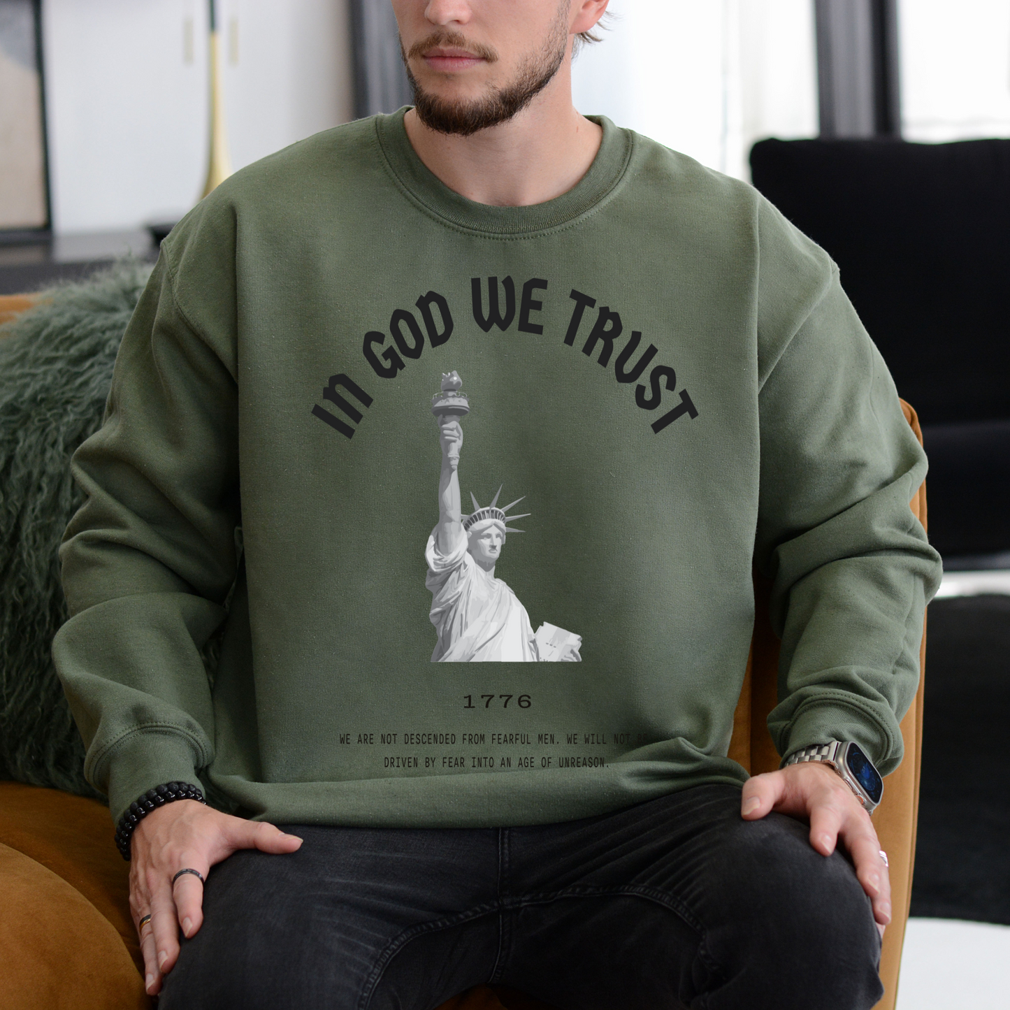 In God We Trust Lady Liberty - Unisex Crewneck Sweatshirt