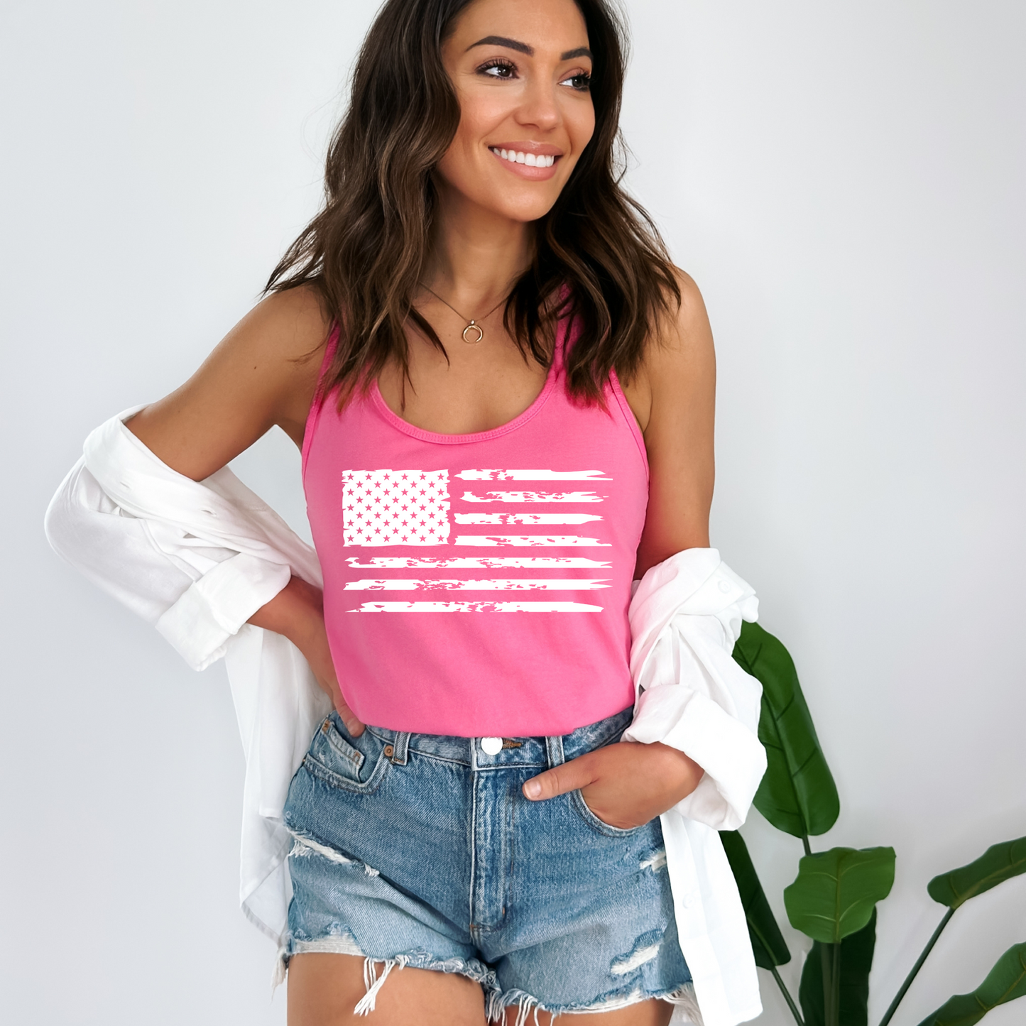 American Flag - Women's Racerback Tank