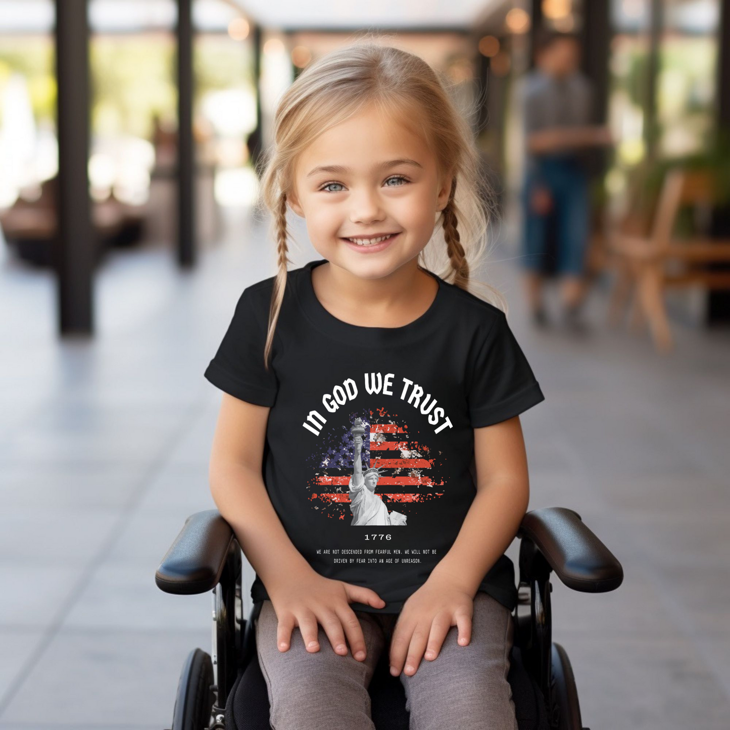 In God We Trust Red White Blue - Youth Short Sleeve T-Shirt
