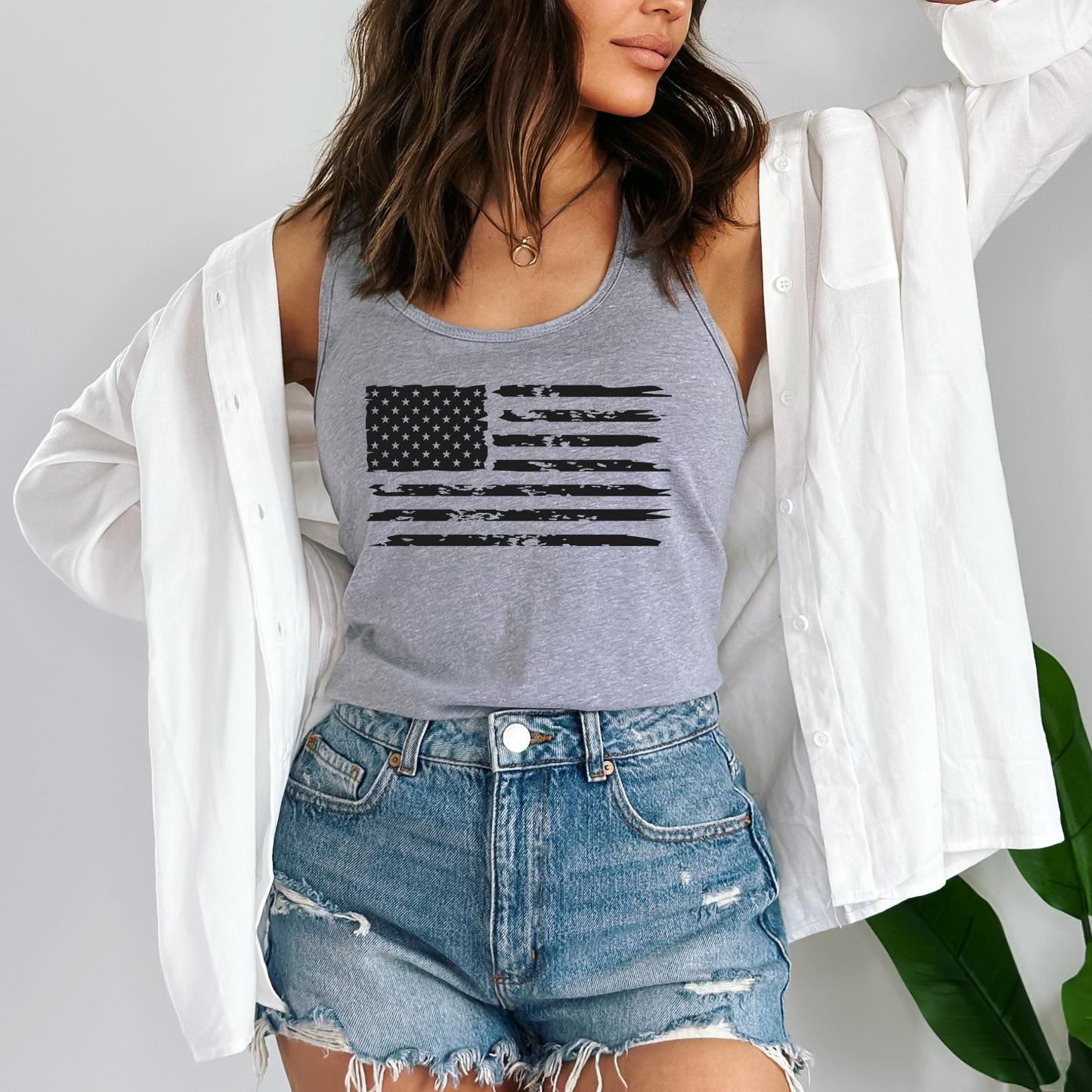American Flag - Women's Racerback Tank