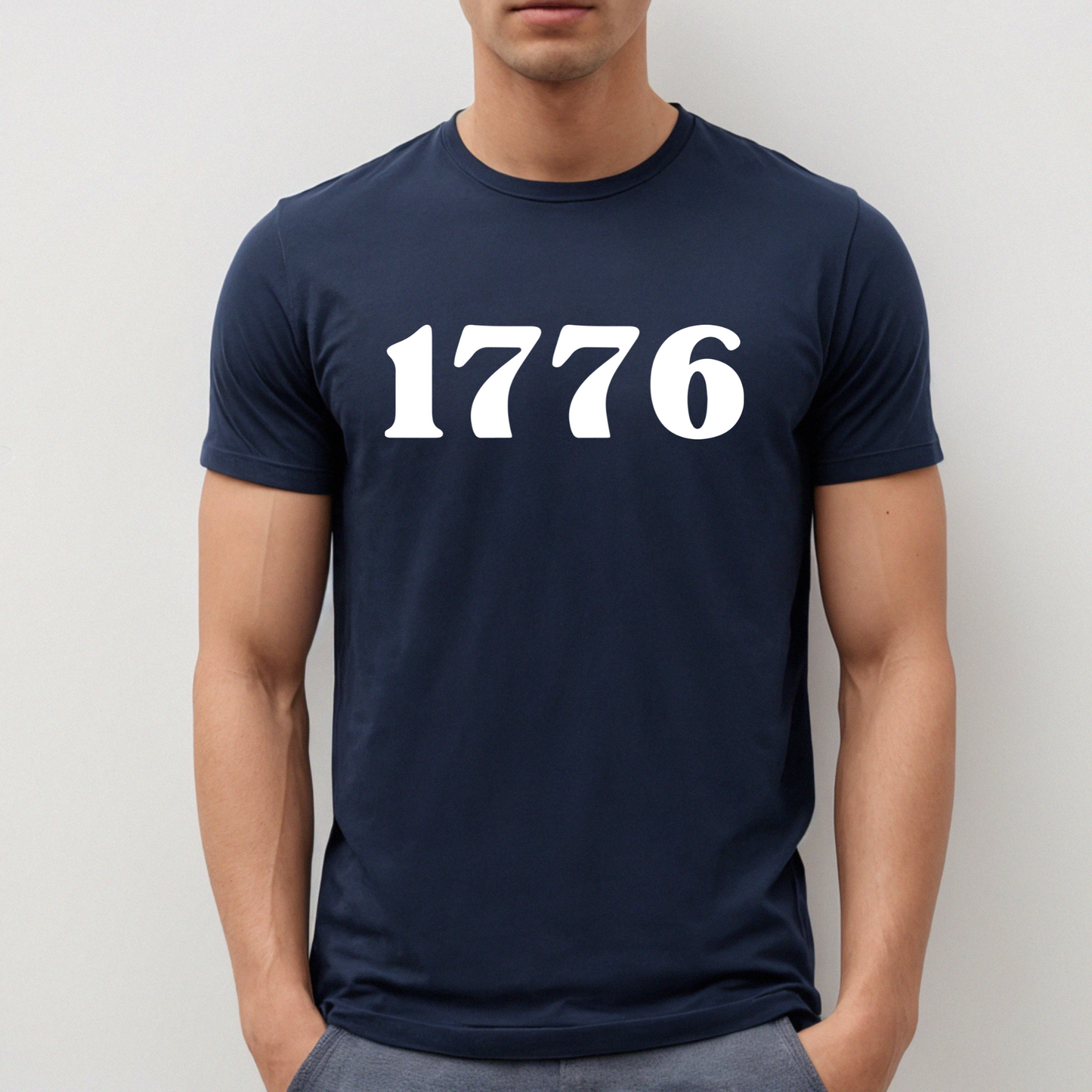 1776 navy blue unisex jersey t-shirt