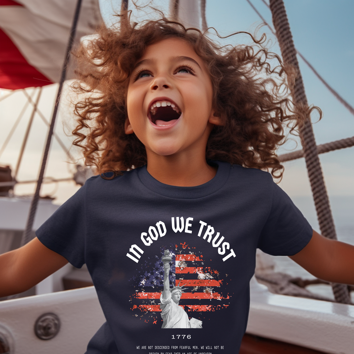 In God We Trust Red White Blue - Youth Short Sleeve T-Shirt