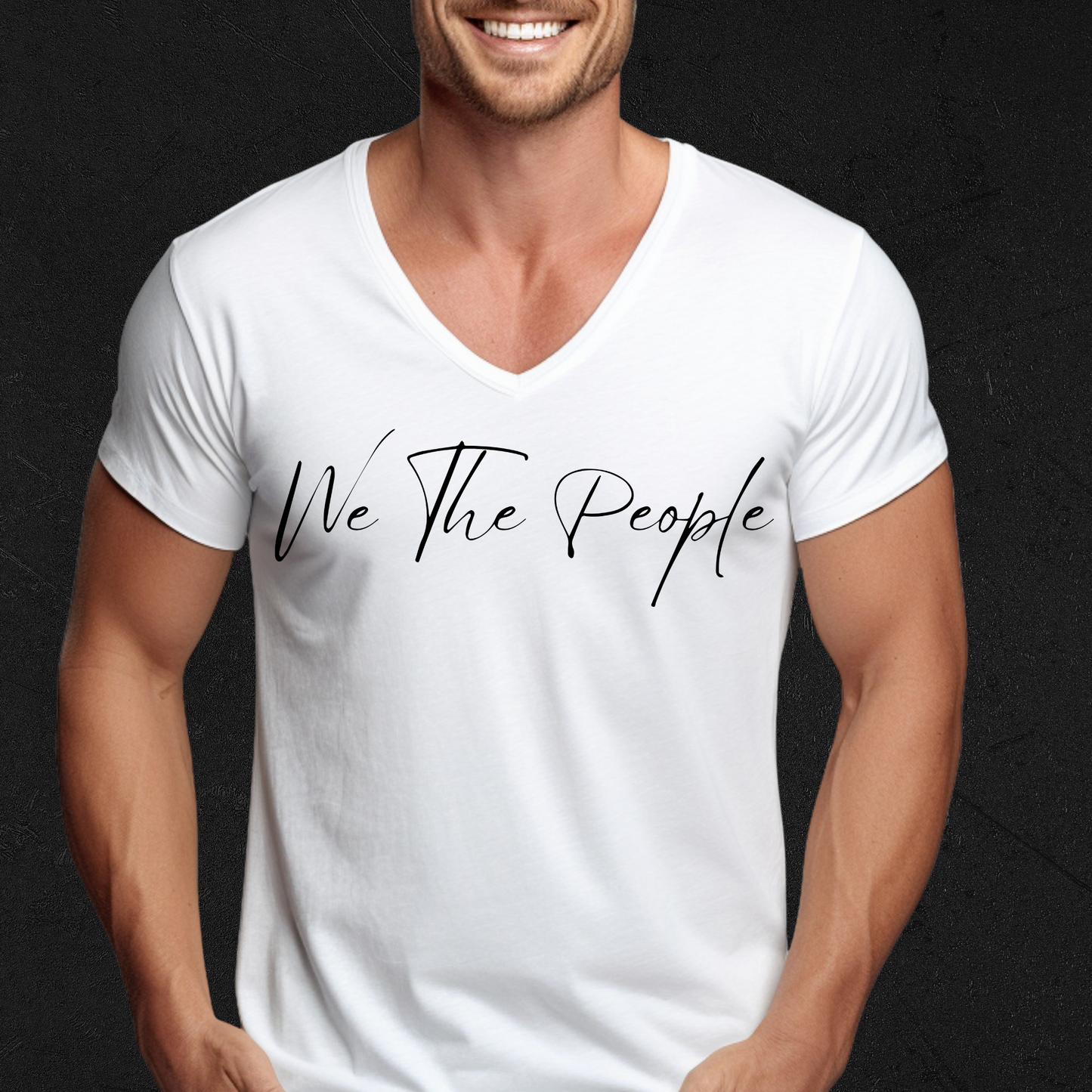 We The People Scrip - Unisex Jersey V-Neck Tee