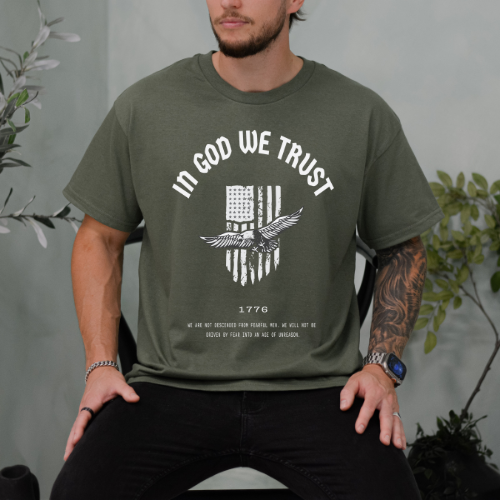 In God We Trust Patriotic Eagle - Classic Heavyweight T-Shirt