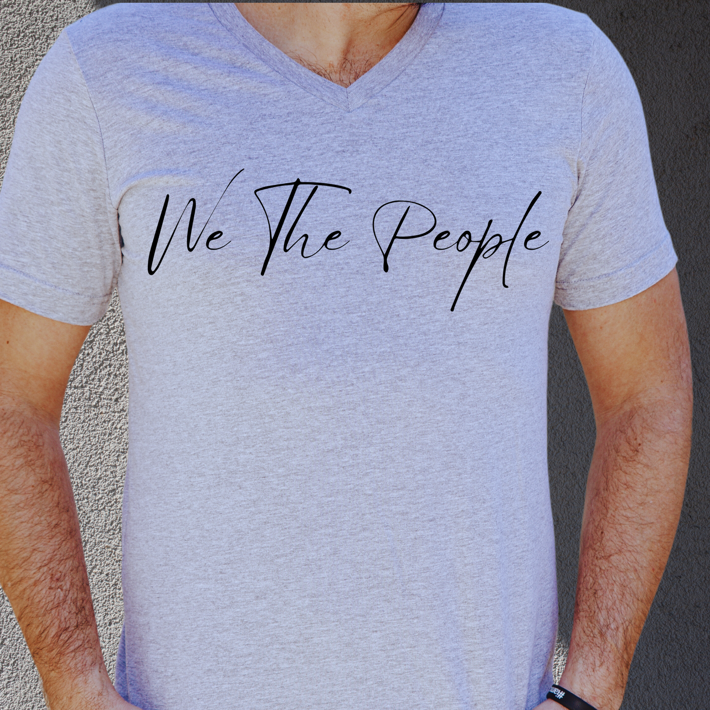 We The People Scrip - Unisex Jersey V-Neck Tee