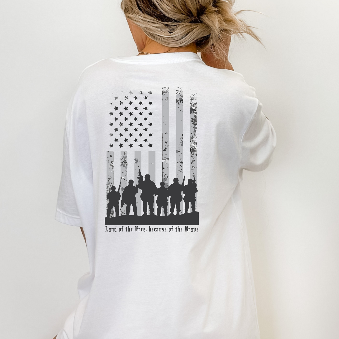 Land of the Free, Because of the Brave - Unisex Jersey Tee
