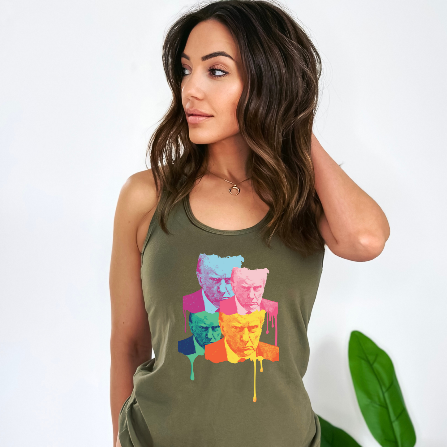 Trump Mugshot Drip - Women's Racerback Tank