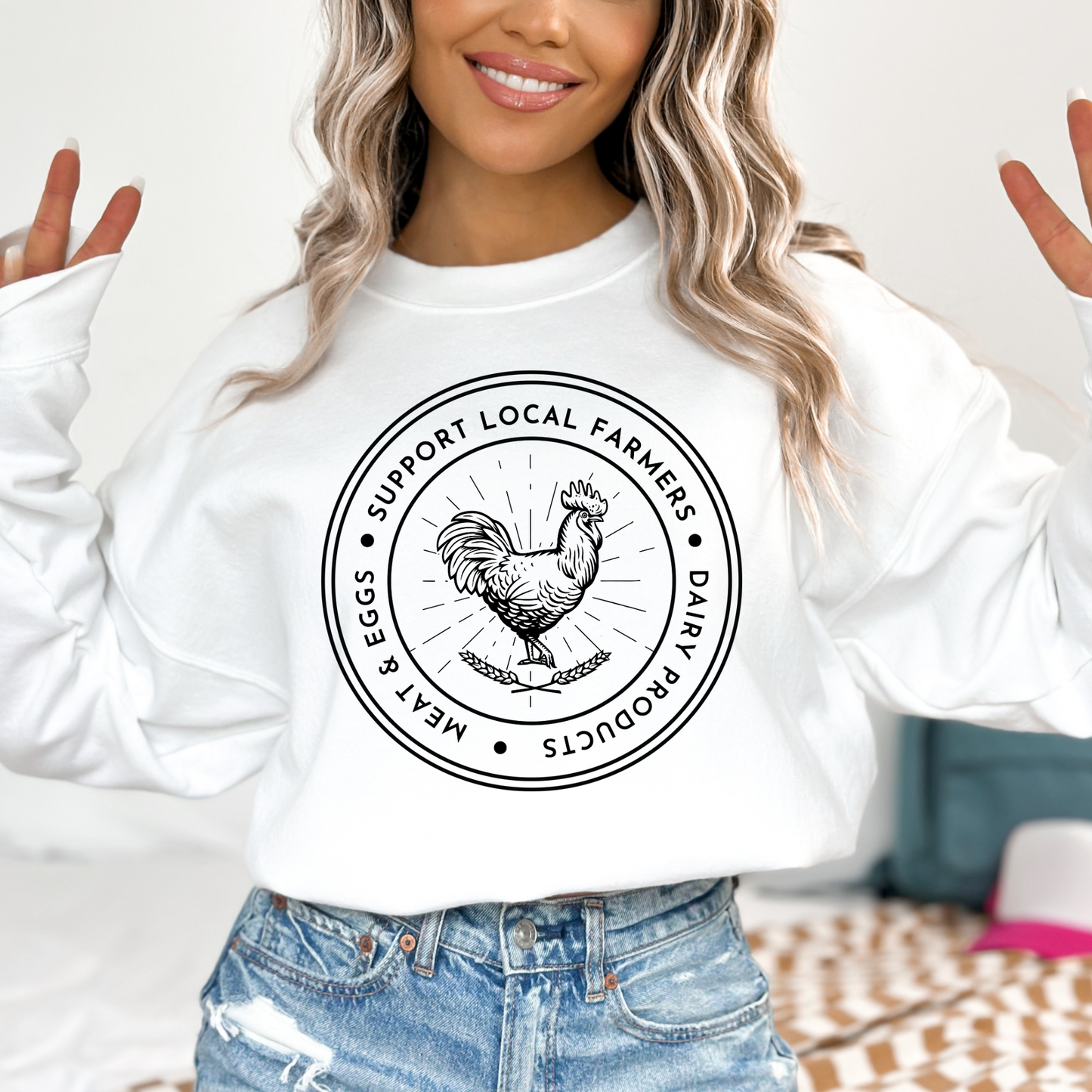 Support Local Farmers - Unisex Crewneck Sweatshirt