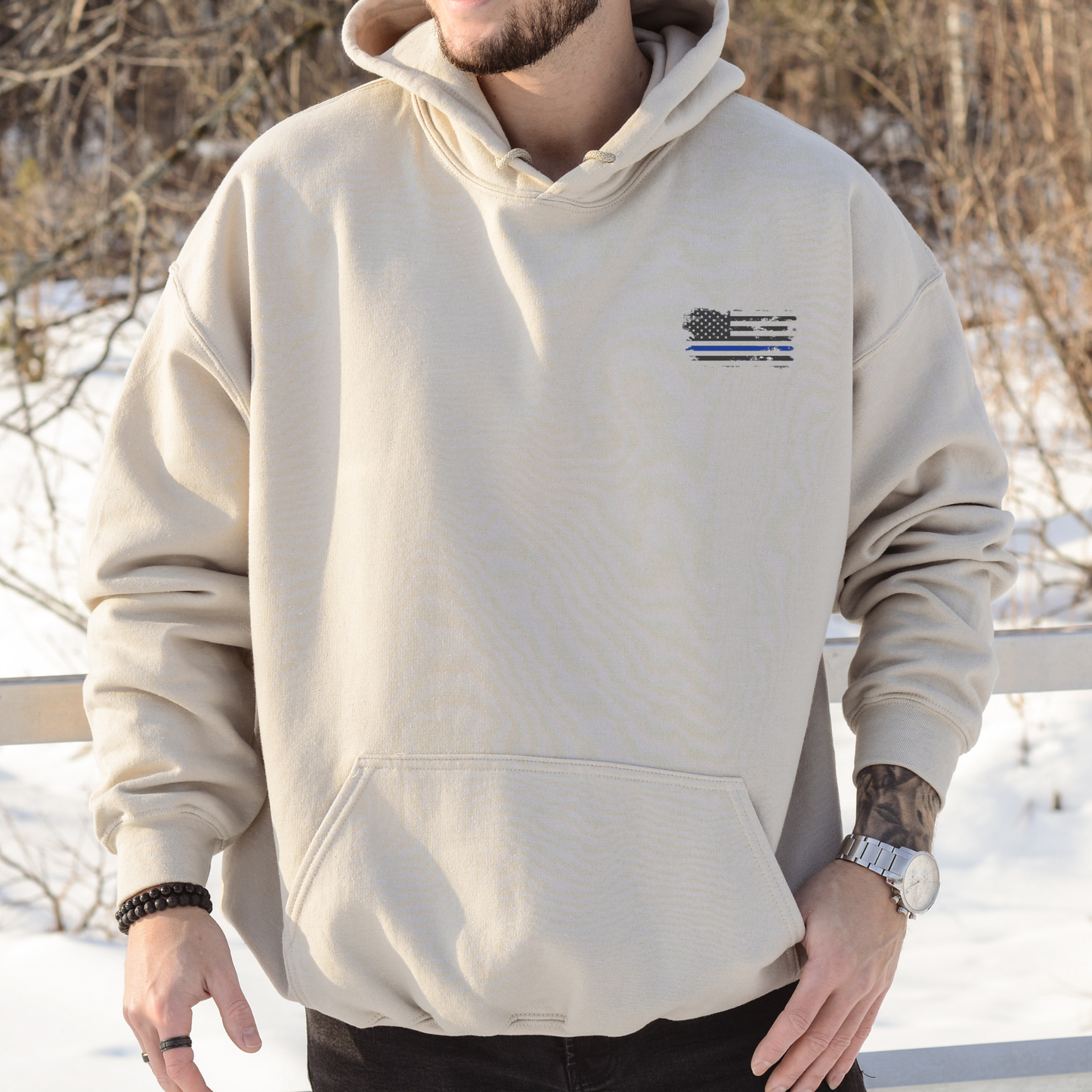 Thin Blue Line Flag - Unisex Hoodie