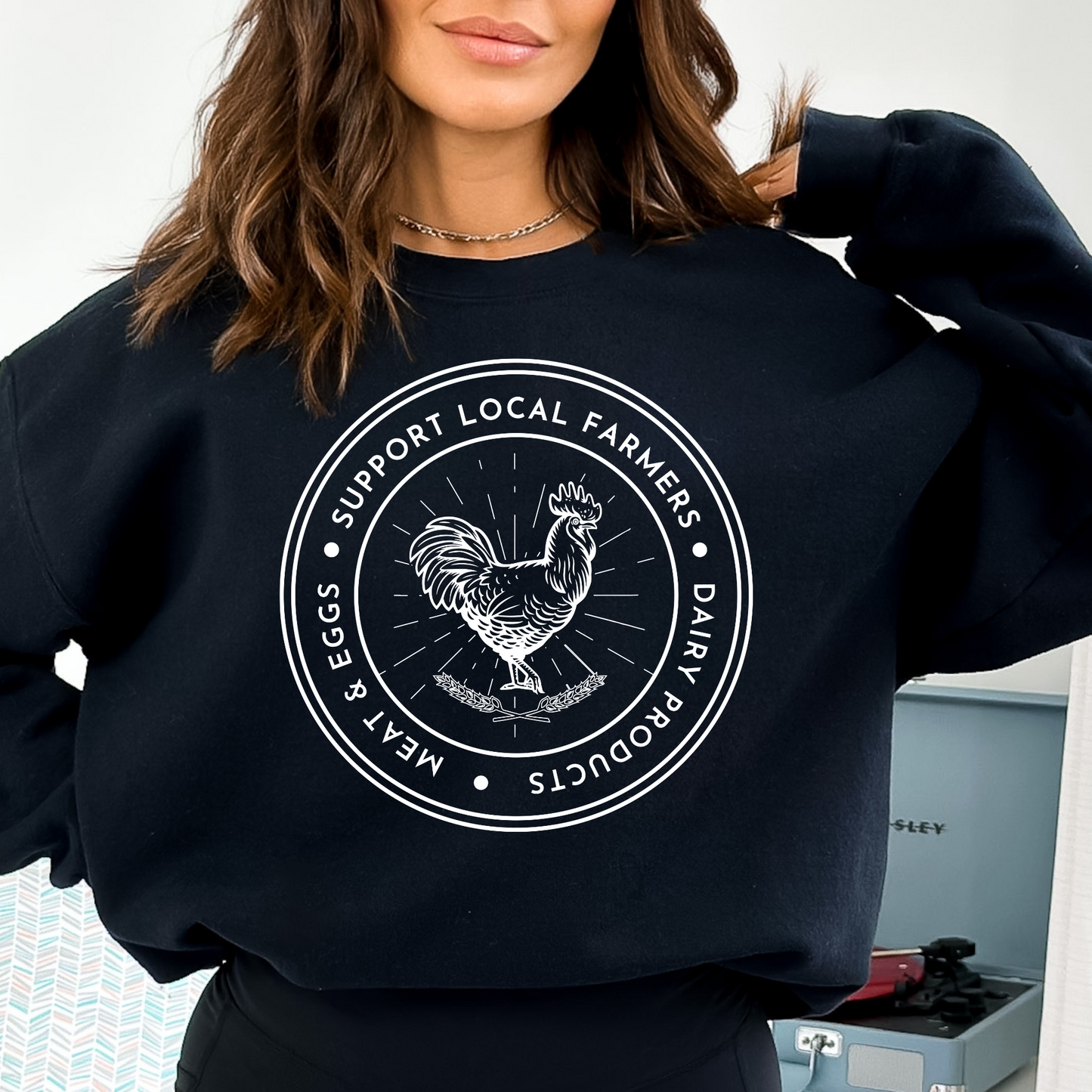 Support Local Farmers - Unisex Crewneck Sweatshirt