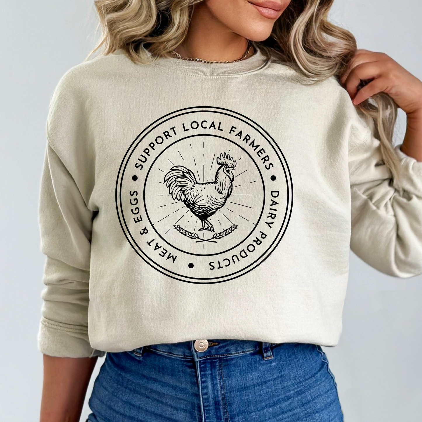 Support Local Farmers - Unisex Crewneck Sweatshirt
