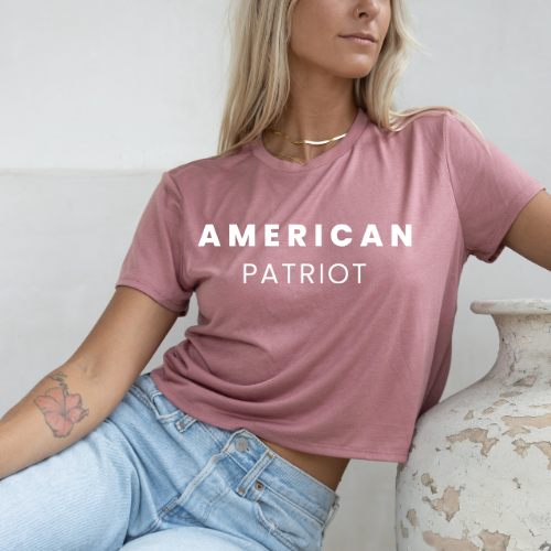 American Patriot - Women's Flowy Cropped Tee