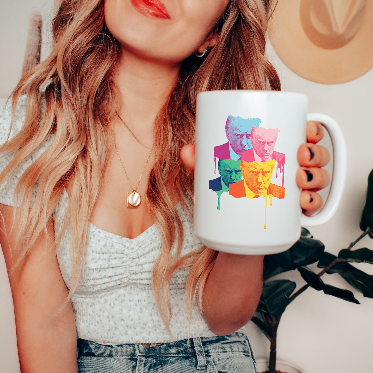 Trump Mugshot Drip - White Glossy Mug