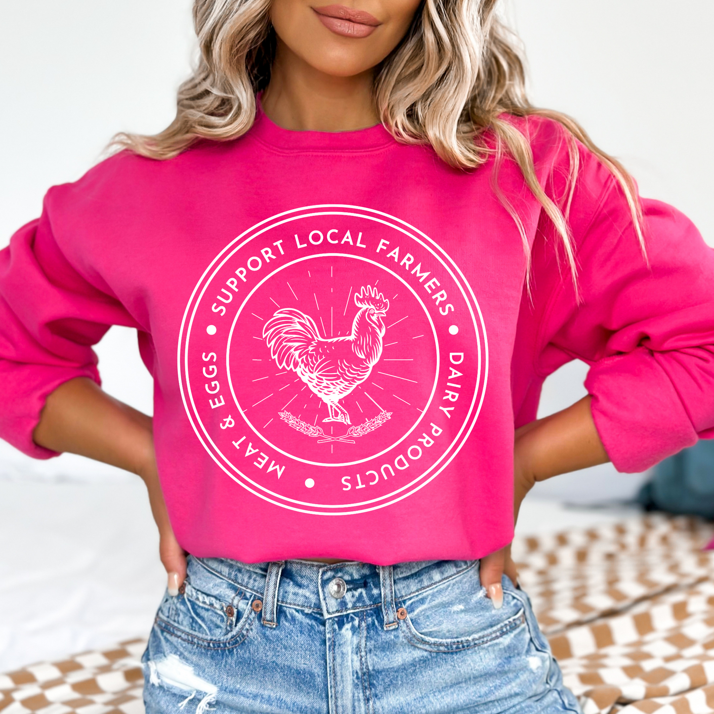 Support Local Farmers - Unisex Crewneck Sweatshirt