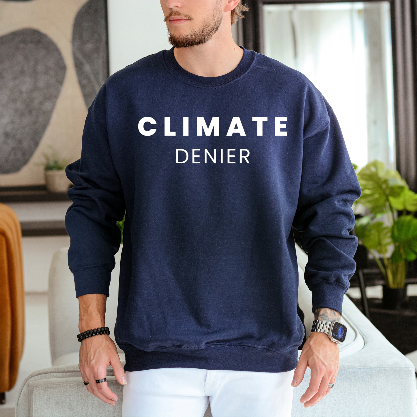 Climate Denier - Unisex Crewneck Sweatshirt