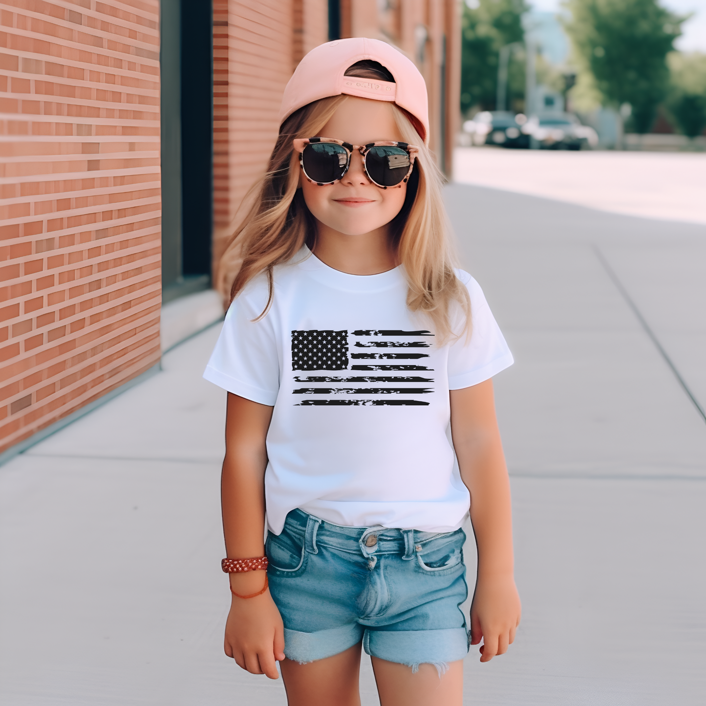 American Flag - Toddler Jersey T-Shirt