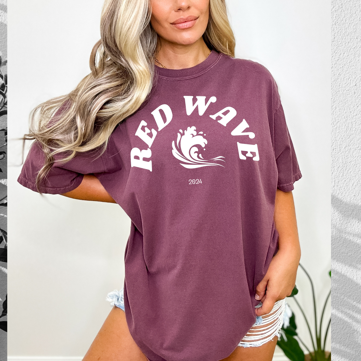 Red Wave 2024 - Unisex Garment-Dyed Heavyweight Tee