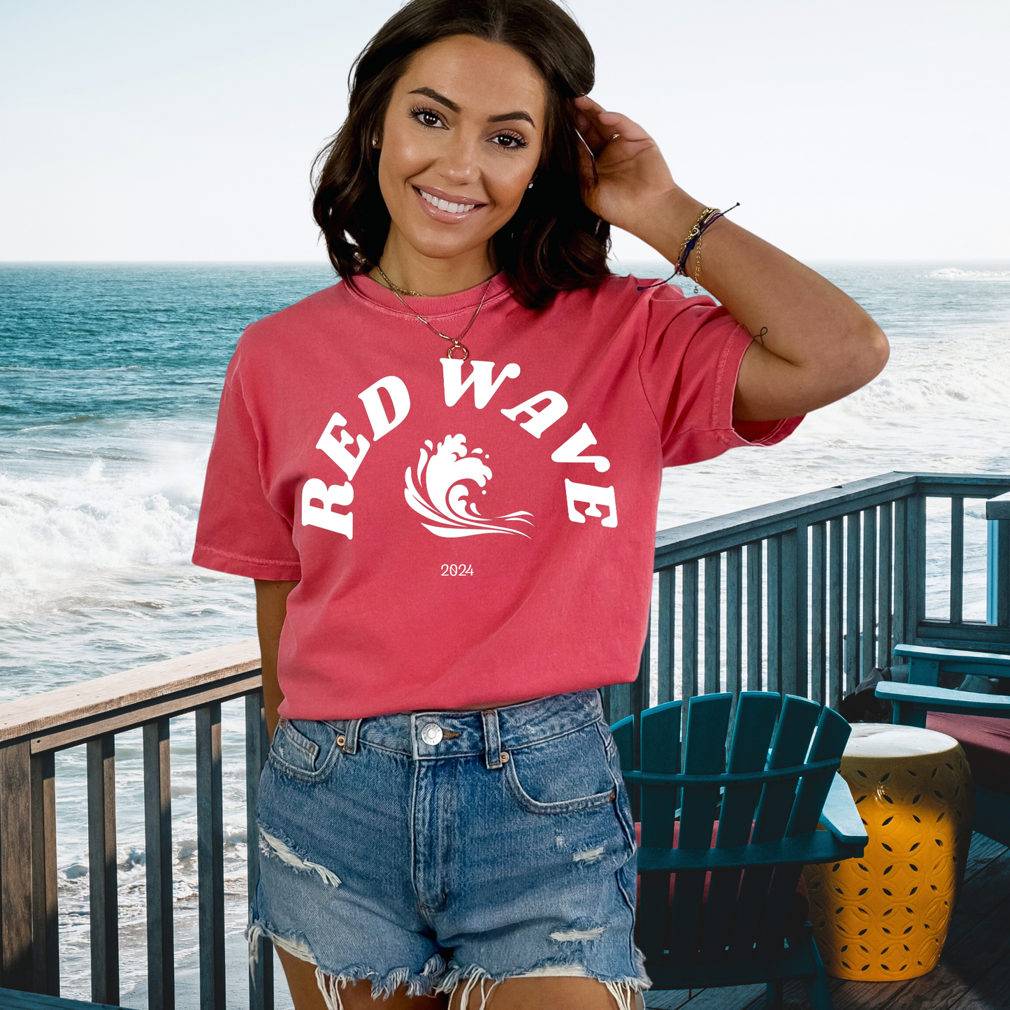 Red Wave 2024 - Unisex Garment-Dyed Heavyweight Tee