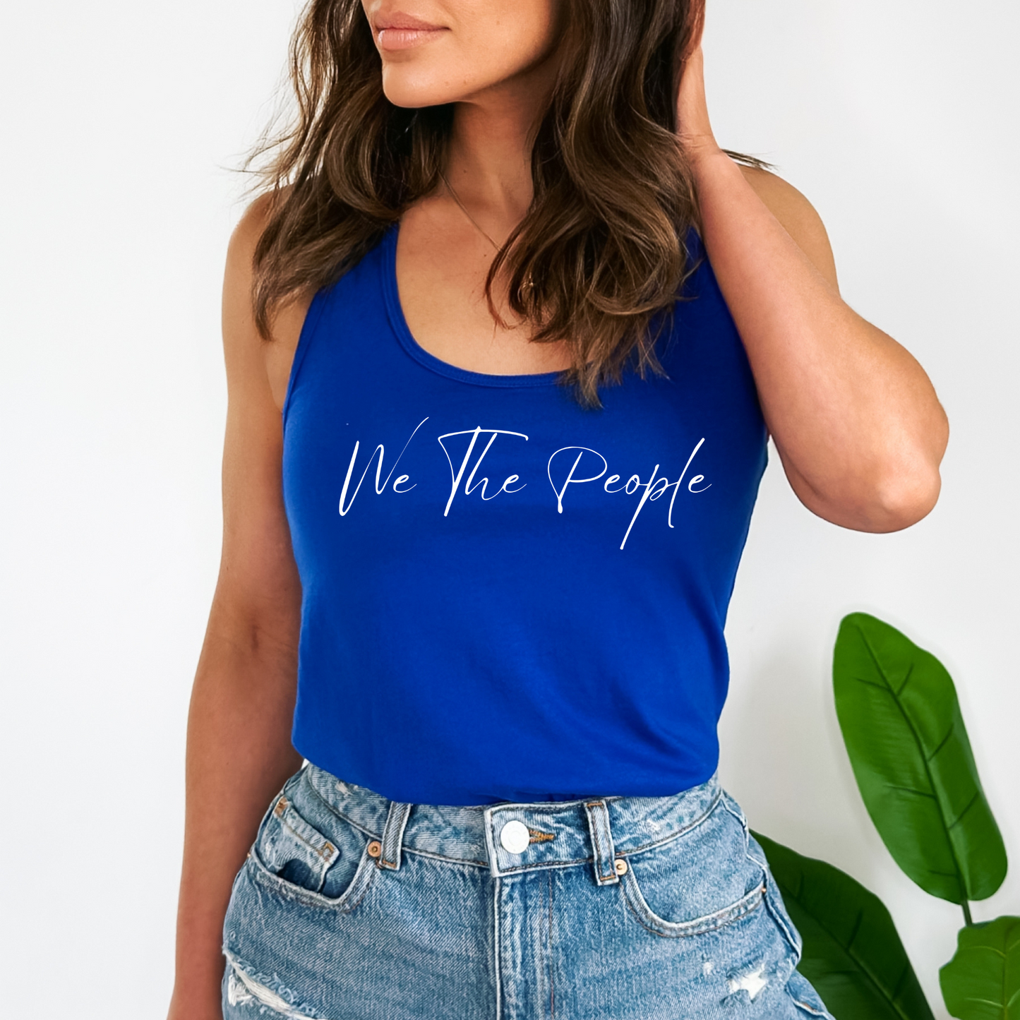 We The People Script - Women's Racerback Tank