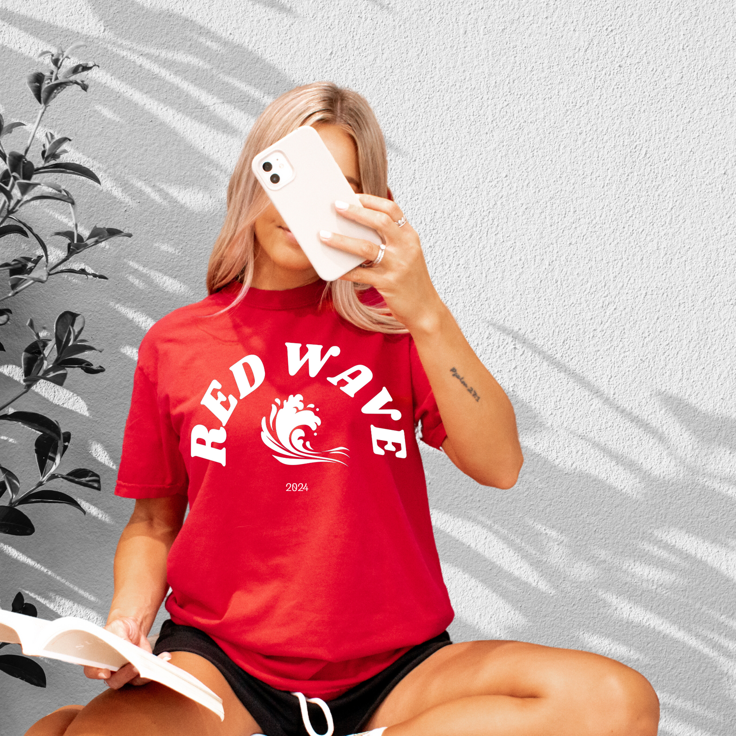 Red Wave 2024 - Unisex Garment-Dyed Heavyweight Tee