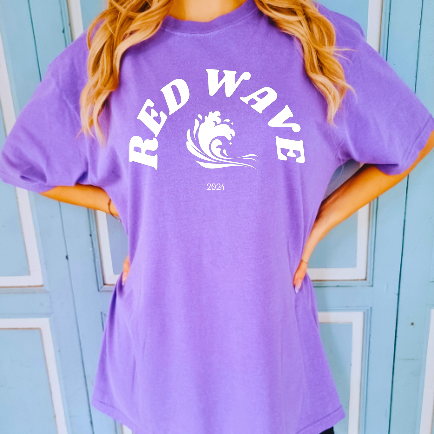 Red Wave 2024 - Unisex Garment-Dyed Heavyweight Tee