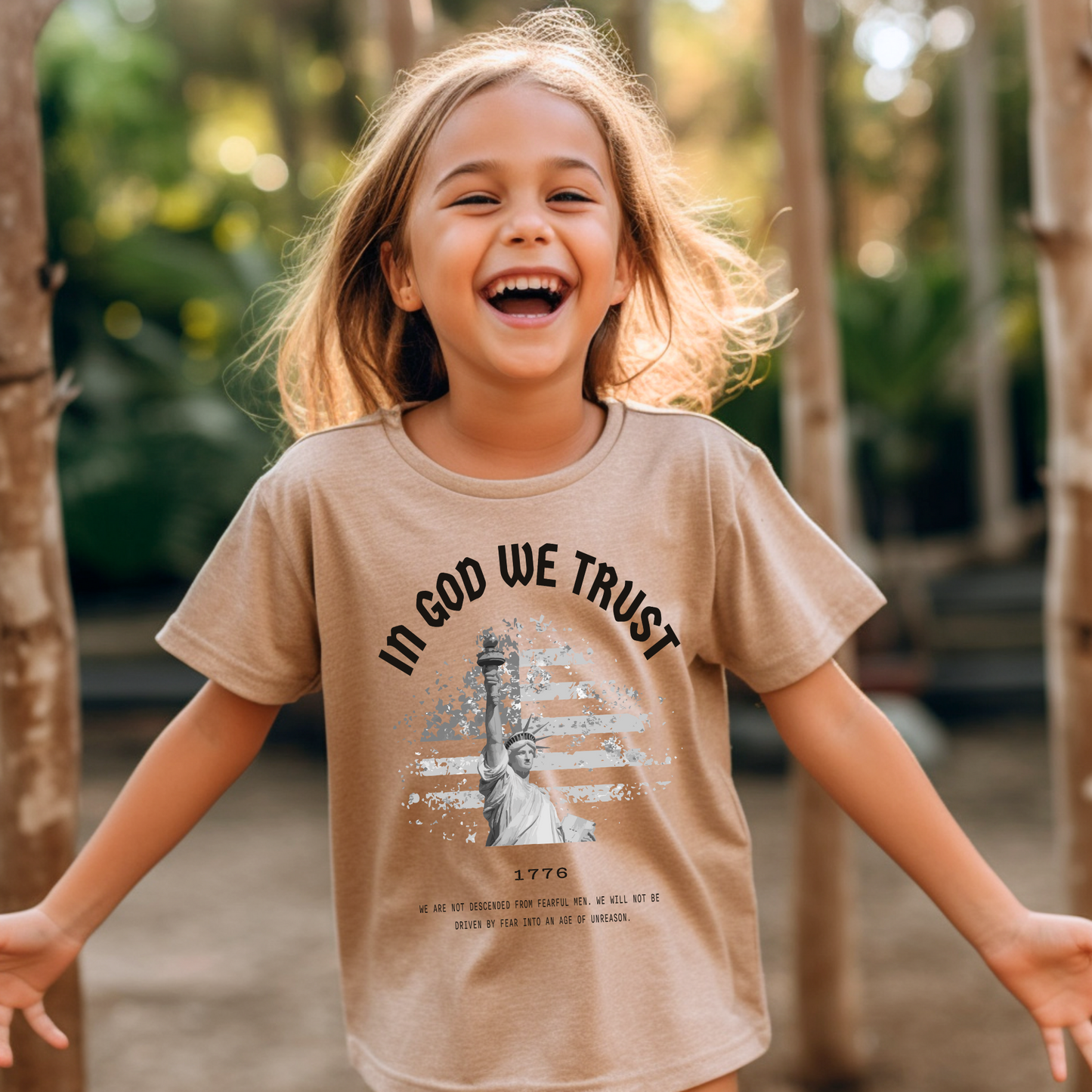 In God We Trust Lady Liberty - Youth Short Sleeve T-Shirt