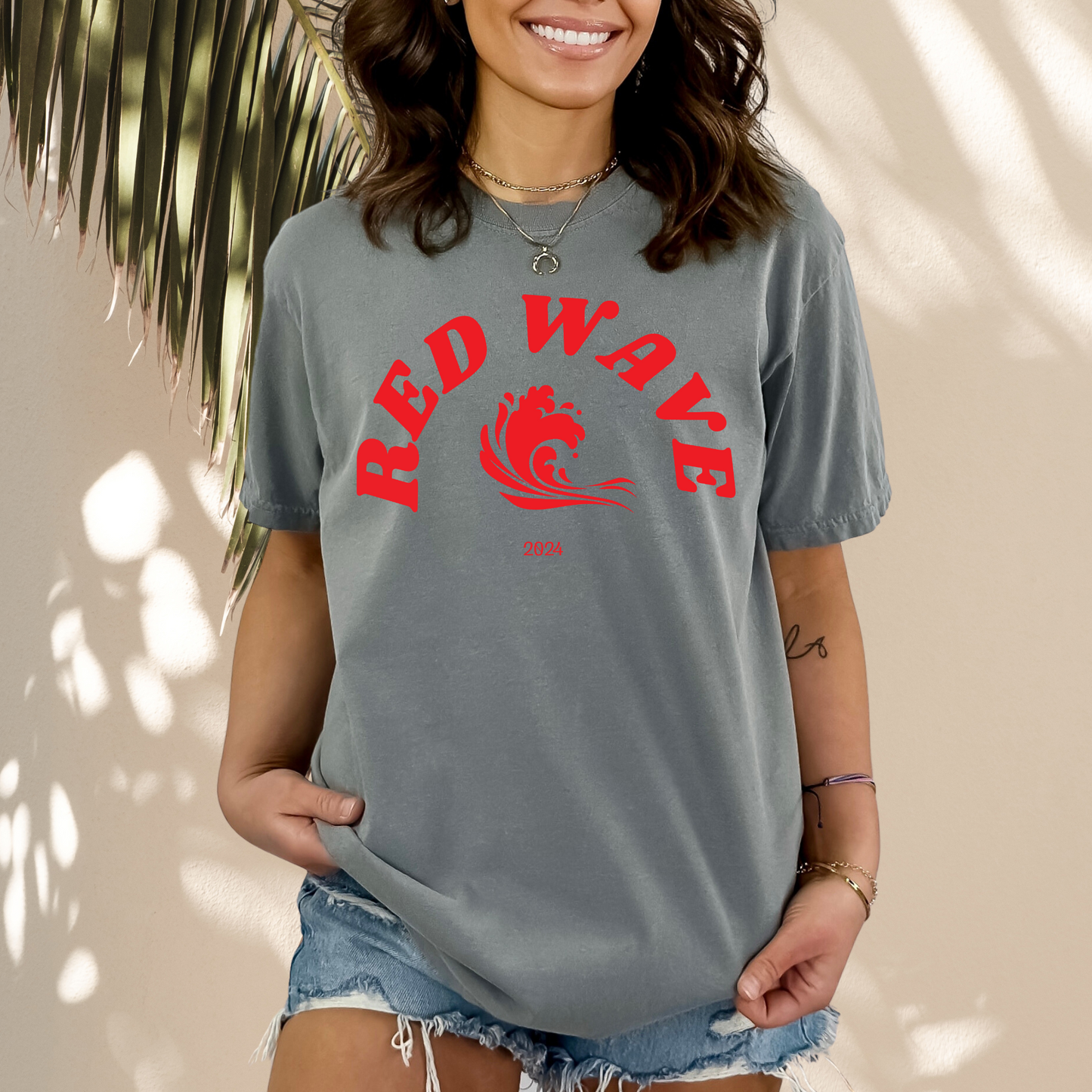 Red Wave 2024 - Unisex Garment-Dyed Heavyweight Tee