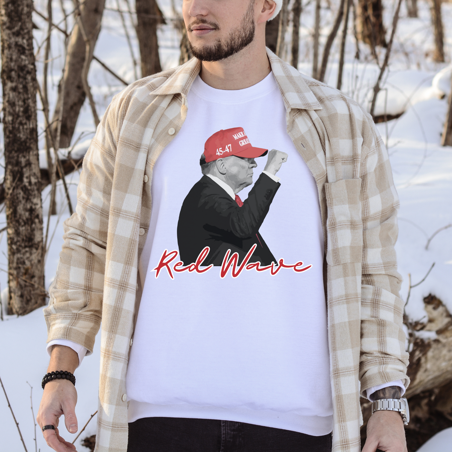 Trump Red Wave - Unisex Crewneck Sweatshirt
