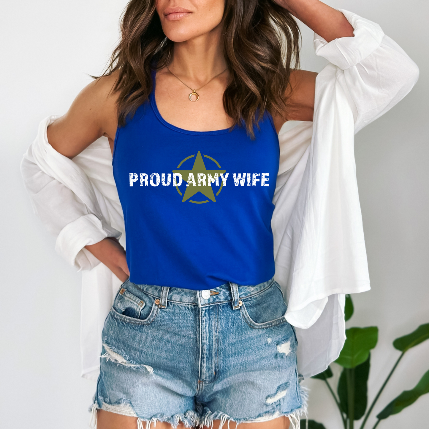 Proud Army Wife - Women's Racerback Tank