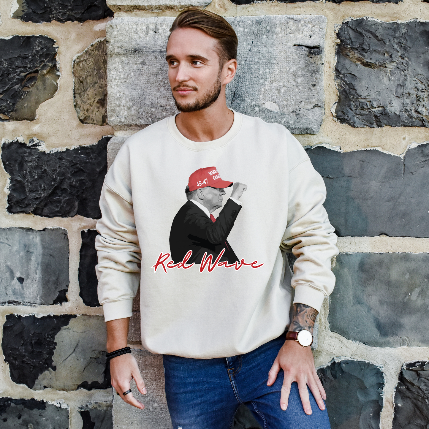 Trump Red Wave - Unisex Crewneck Sweatshirt