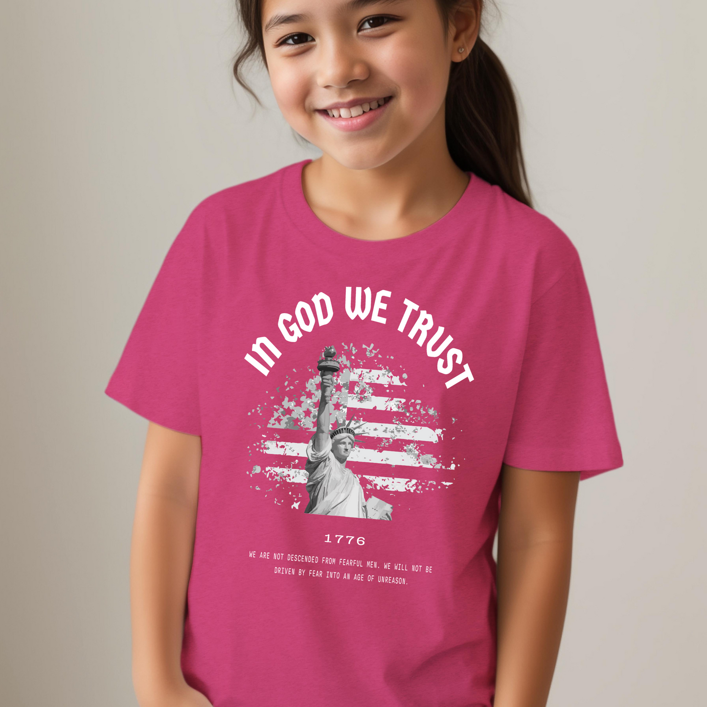 In God We Trust Lady Liberty - Youth Short Sleeve T-Shirt