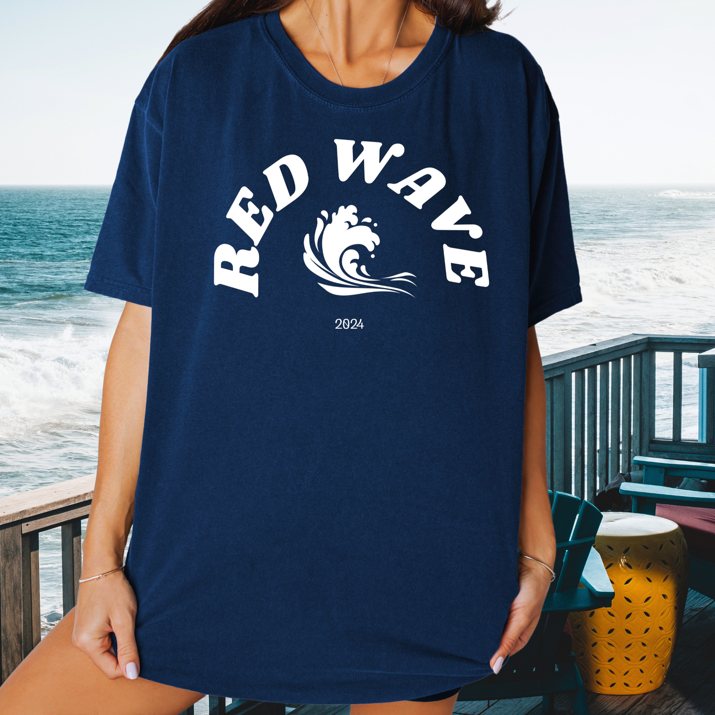 Red Wave 2024 - Unisex Garment-Dyed Heavyweight Tee