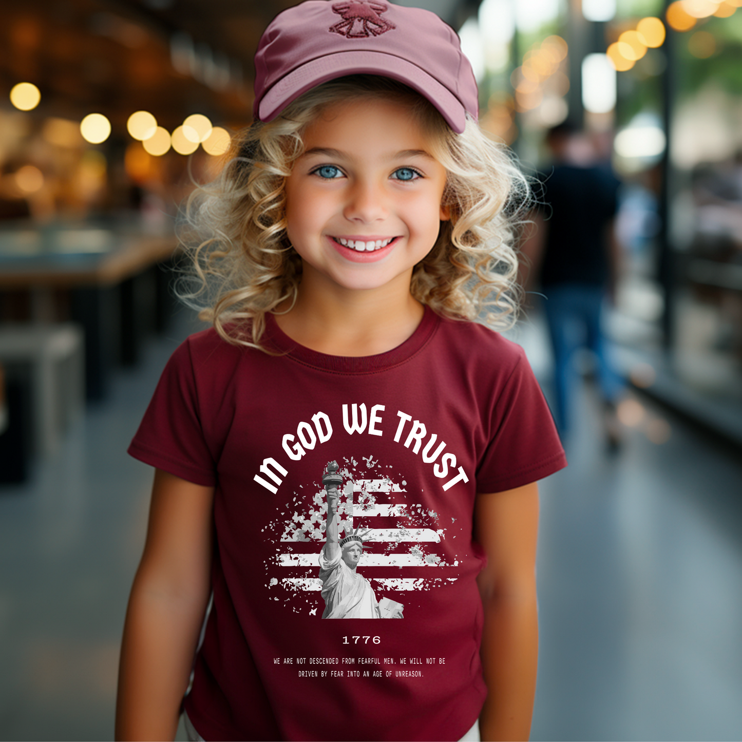 In God We Trust Lady Liberty - Youth Short Sleeve T-Shirt