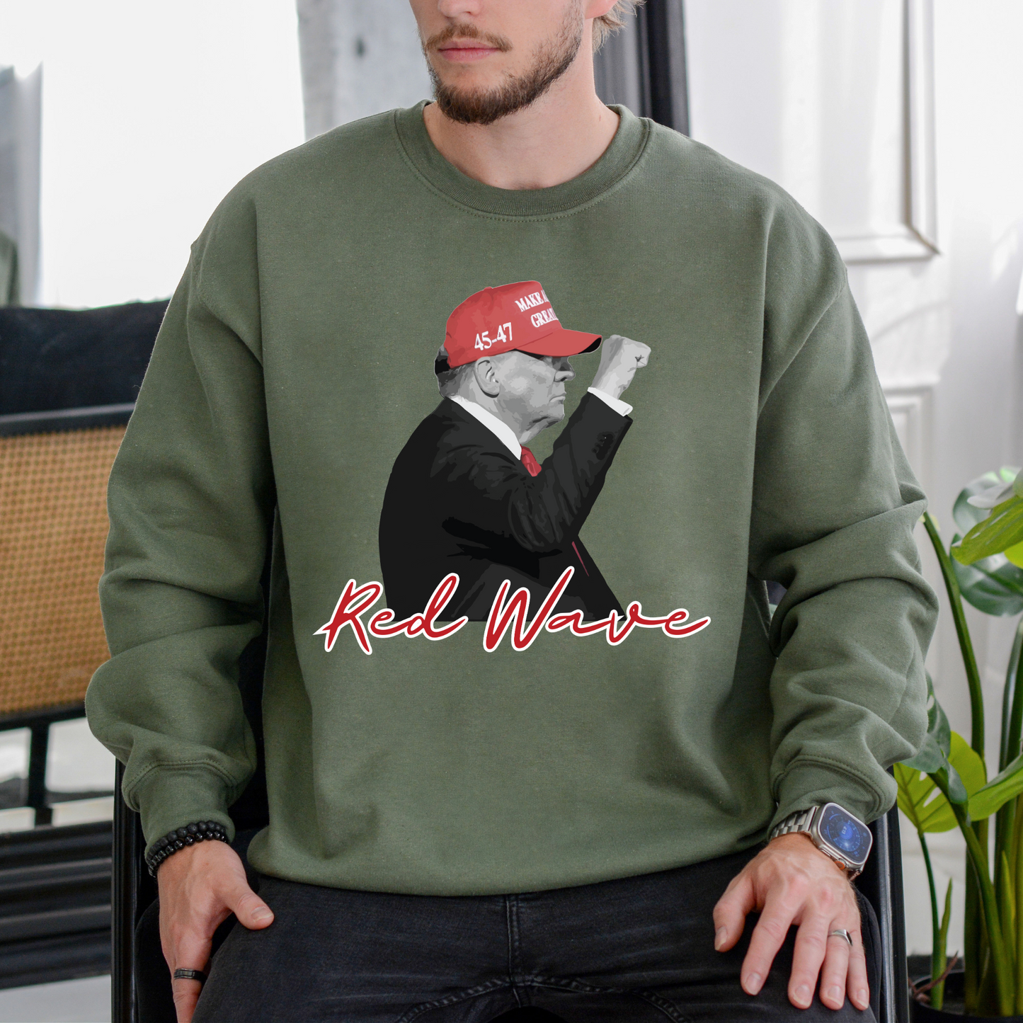 Trump Red Wave - Unisex Crewneck Sweatshirt
