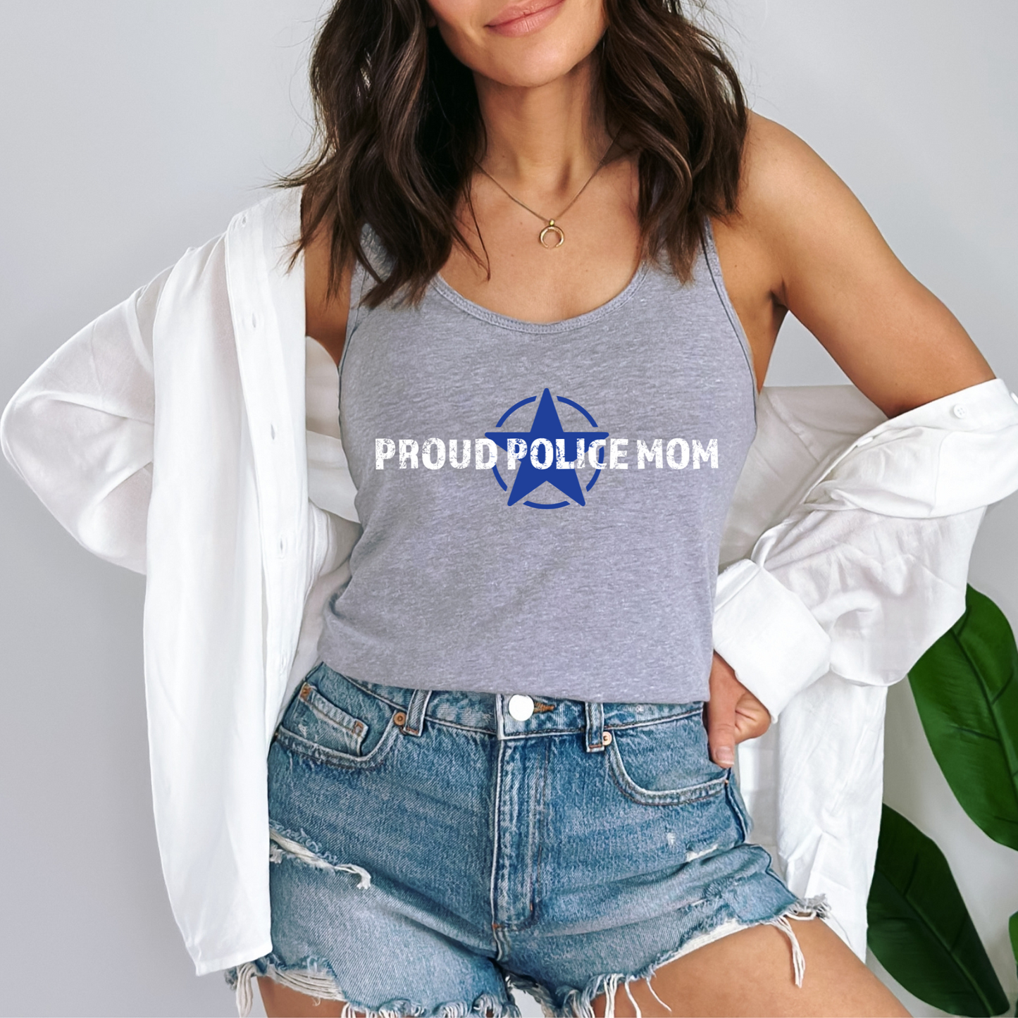 Proud Police Mom - Women's Racerback Tank