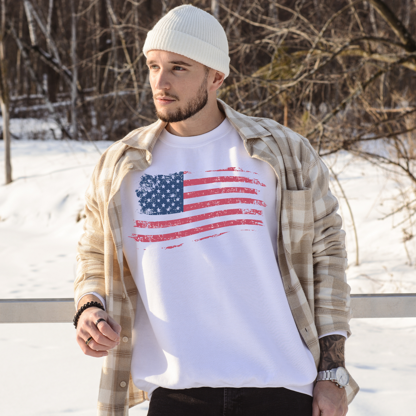 American Flag - Unisex Crewneck Sweatshirt